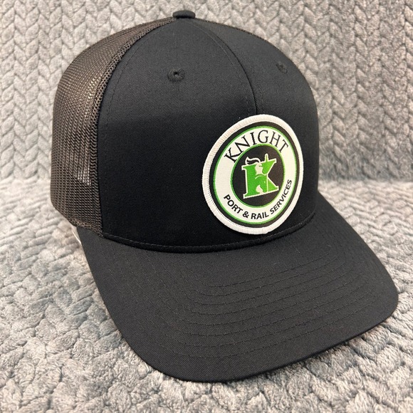 Richardson Other - Knight Port & Rail Services Mens Black Richardson 112 Trucker Hat Snapback OSFM